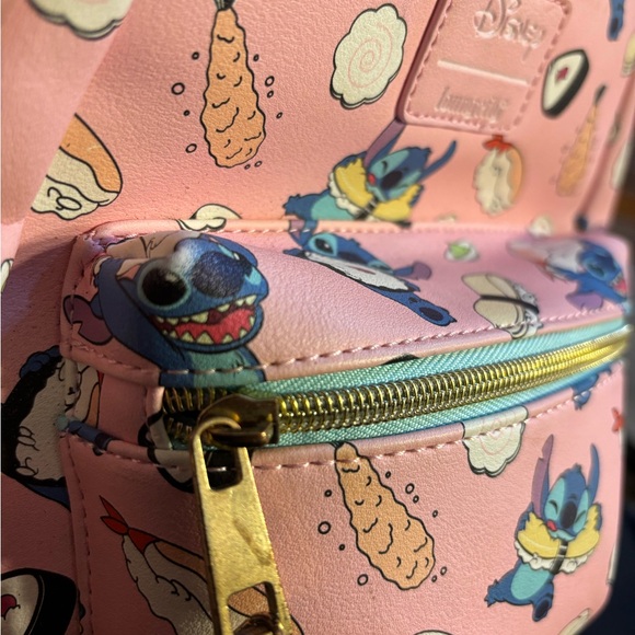 Loungefly Pink Stitch Disney Mini Backpack Bag - Picture 4 of 7